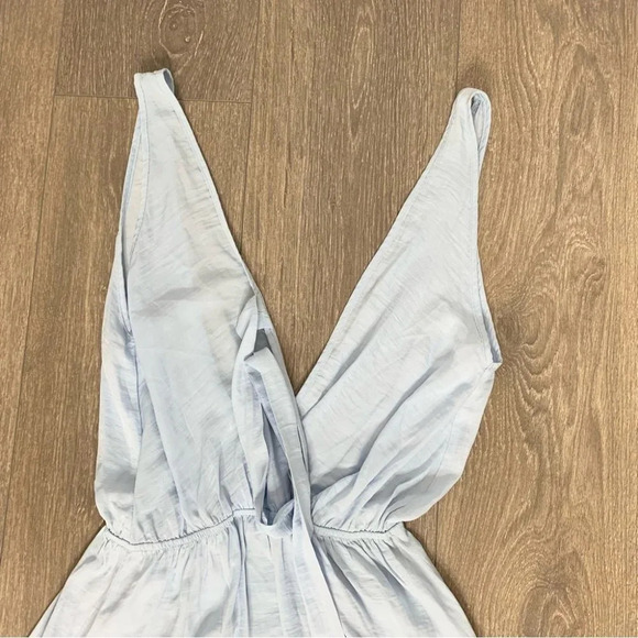 Sabo Skirt Luxe Heather Choker Mini Dress blue tie neck deep V-neck size XS - Picture 6 of 10